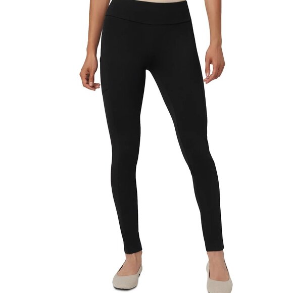 HUE Pants - HUE Studio Women's Cell Phone Pocket Cotton Leggings Size MEDIUM Mid Rise NWT